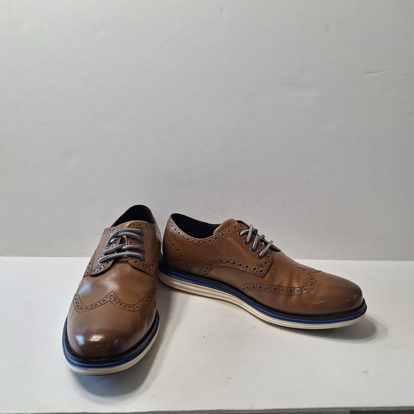 Cole Haan Men’s Original Grand Wingtip Oxford Shoes Safari Leather/Ivory Size 8W